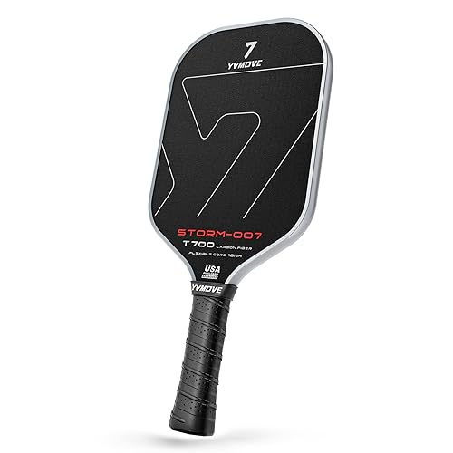YVmove Pickleball Paddle with T700 Raw Carbon Fiber Surface & 16mm STR-Core Power Polymer Core, Premium Pickle Ball Racket Designed for Ultimate Spin…