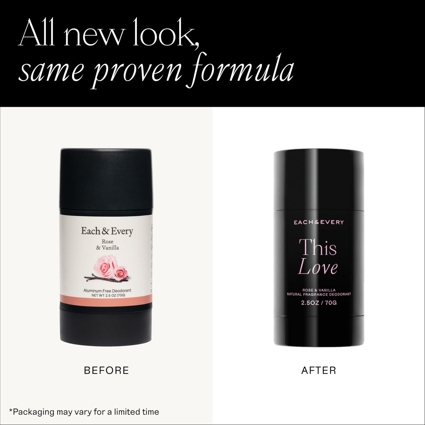 Each & Every Aluminum Free Deodorant for Women & Men, Rose & Vanilla - All Natural Deodorant for Sensitive Skin, EWG Verified - Clean, Baking