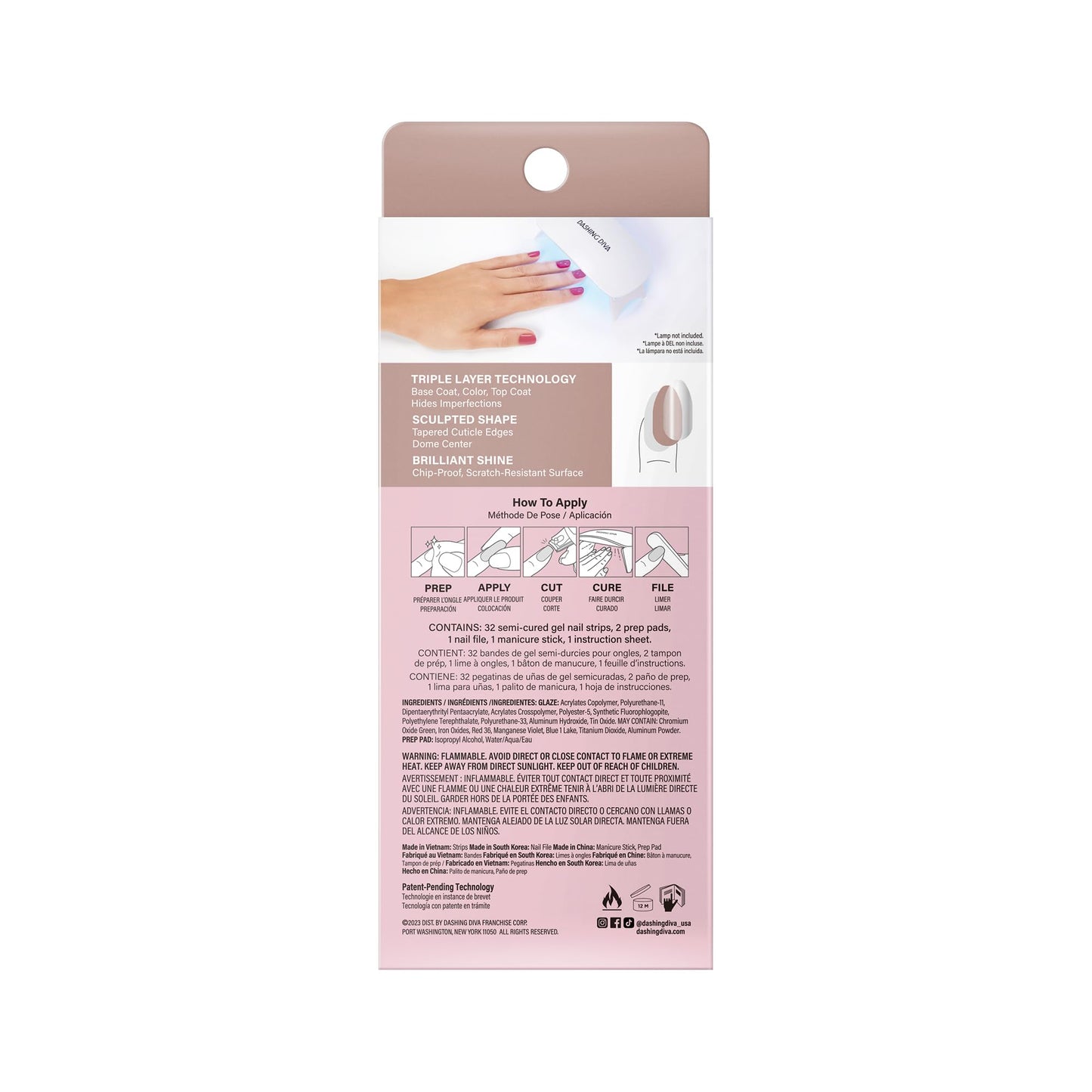 Dashing Diva Glaze Nail Strips - Jelly Glaze | Works with Any LED Nail Lamp | Long Lasting, Chip Resistant, Semicured Gel Nail Strips | Contains 34 Beauty & Personal Care Dashing Diva