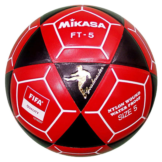 Mikasa FT5A-BKR-W Goal Master Soccer Ball, Black/Red, Size 5(FIFA Quality/Footvolleyball)