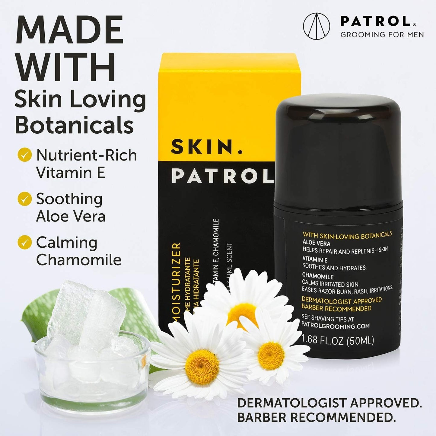 Bump Patrol Everyday Skin Moisturizer - Aloe Vera, Vitamin E, Chamomile, Guards Against Razor Bumps, Ingrown Hairs - 1.68 Ounces - Pack of 2