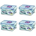 Lock & Lock Rectangular Water Tight Food Container, Set of 4 (6 oz each)