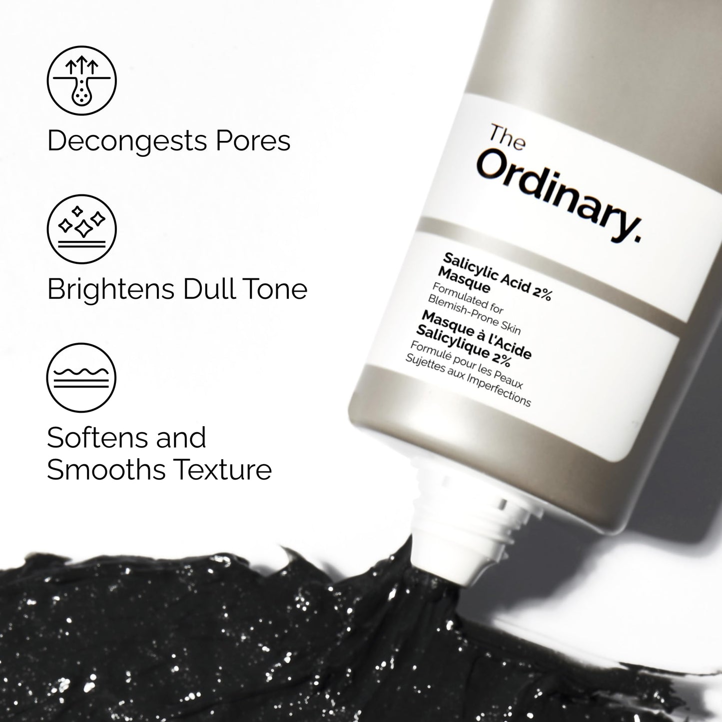 The Ordinary Salicylic Acid 2% Masque, Clarifying Charcoal & Clay Mask for Blemish-Prone Skin, 1.7 Fl Oz Beauty and Personal Care The Ordinary