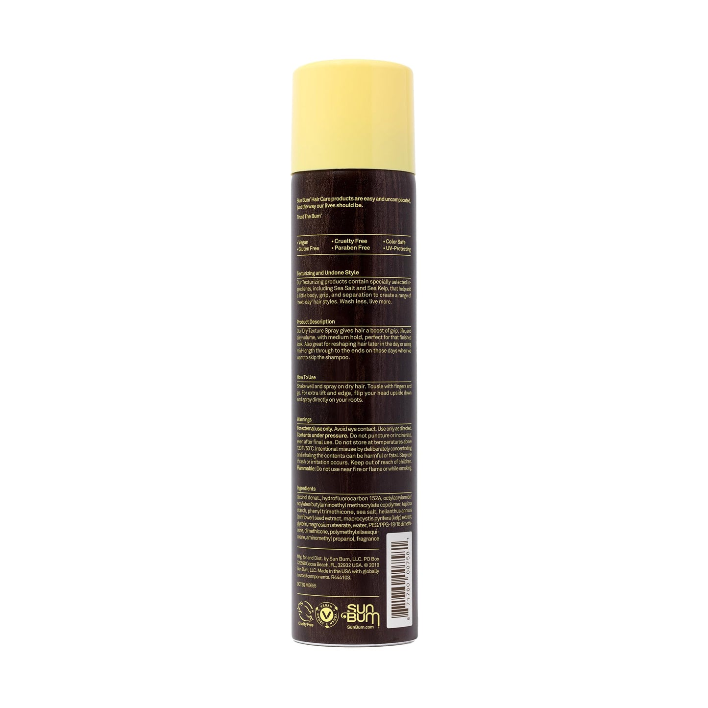 Sun Bum Dry Texture Spray | Vegan and Cruelty Free Buildable Volume Texture Spray with Matte Hold | 4.2 oz