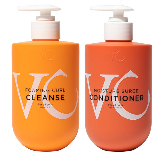 VICIOUS CURL Foaming Shampoo + Deep Conditioner Trial Kit - Curl-Enhancing Cleanser & Moisturizing Conditioner for Curly Hair, CGM Approved, Curl