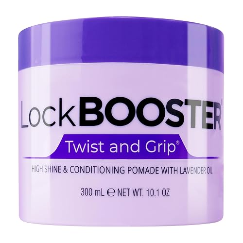 Style Factor Lock BOOSTER Twist & Grip Braid Gel (10.1 Oz.) with Lavender Oil- Strong Hold, Flake-Free, Frizz-Free Hair Braiding Gel for Defined