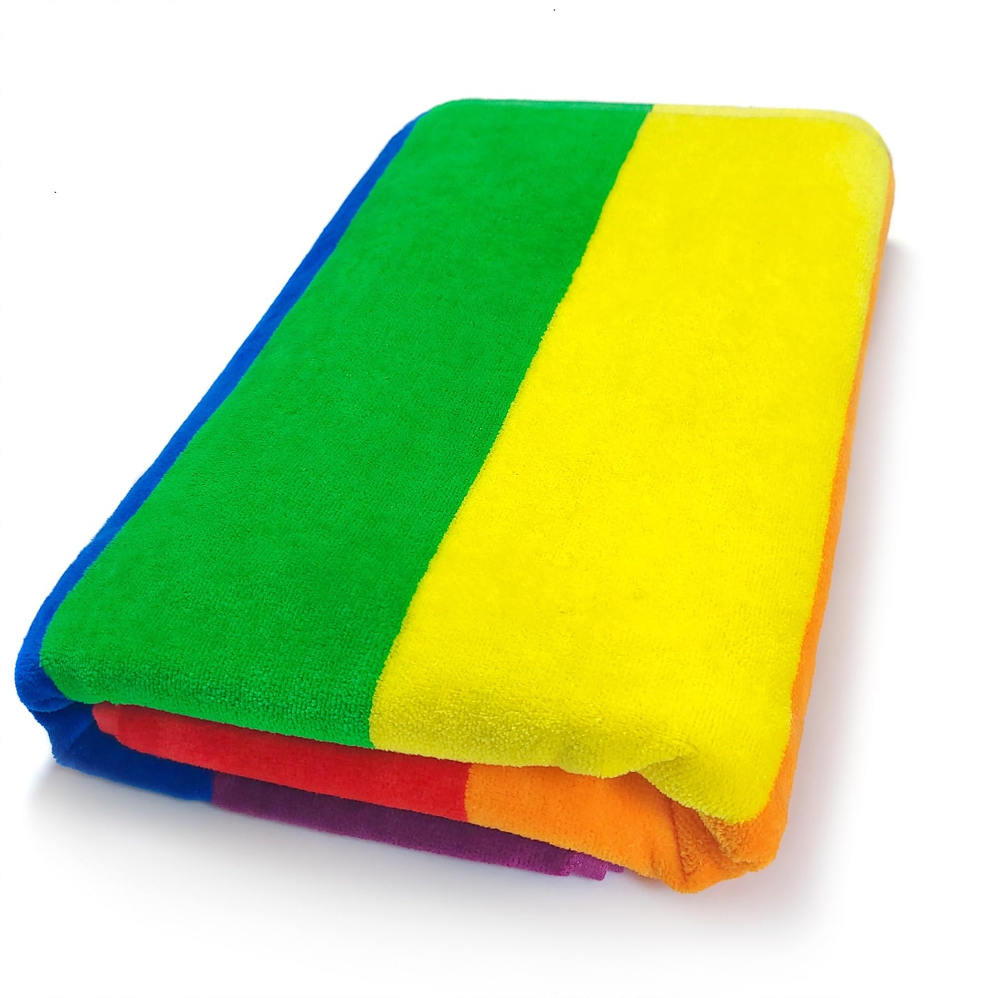 Softerry Gay Flag Beach Towel LGBTQIA+ Pride Parade 30 x 60 inches Fluffy 450GSM, Vibrant Colors, Absorbent, 100% Cotton (Reversible Rainbow)
