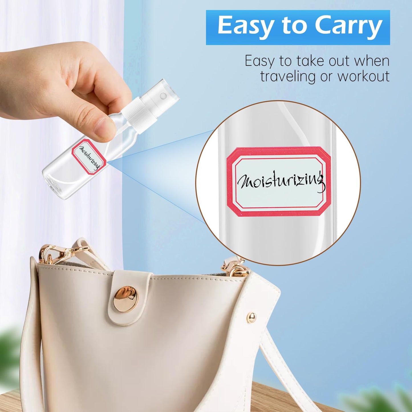 Zoizocp Spray Bottles, 1oz/30ml Clear Empty Fine Mist Plastic Mini Travel Bottle Set, Small Refillable Liquid Containers with 2pcs Funnels and 24pcs Beauty and Personal Care Zoizocp