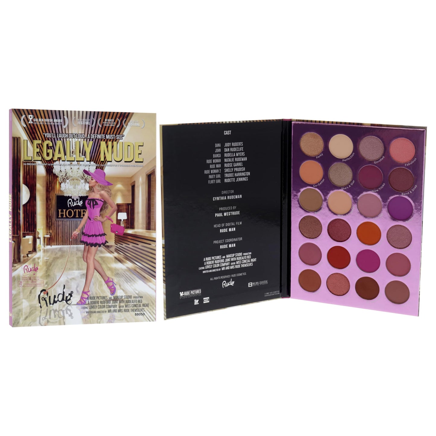Legally Nude 24 Eyeshadow Palette by Rude Cosmetics for Women - 0.98 oz Eye Shadow