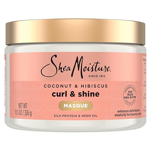 SheaMoisture Hair Mask Coconut & Hibiscus for Dry Curls Hair Mask with Shea Butter 11.5 oz