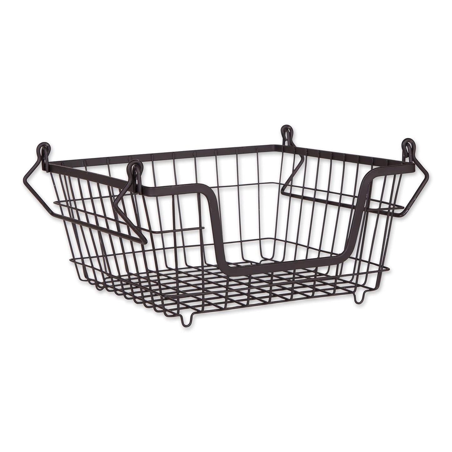 DII Metal Wire Mesh Stackable Utility Storage Bin, Small, 11x11x6, Black