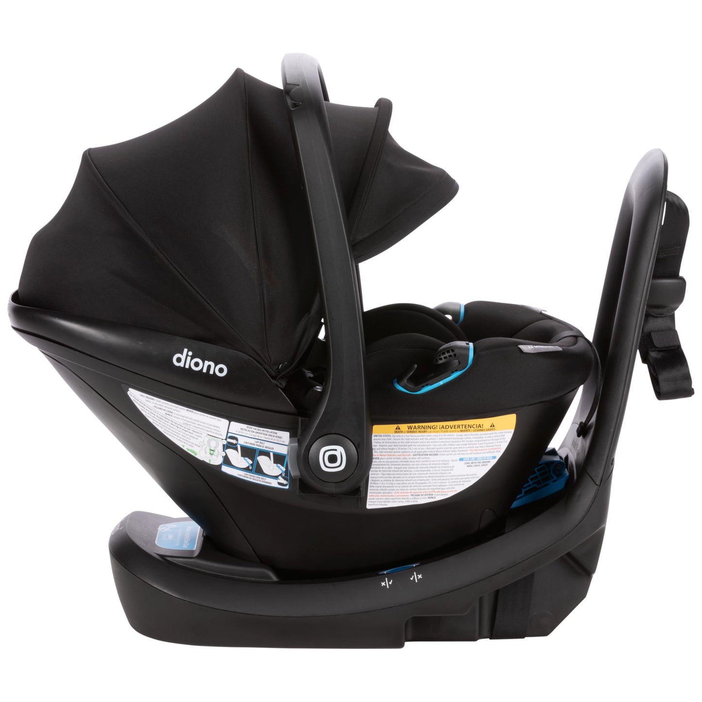 Diono LiteClik30 XT SafePlus Infant Car Seat and Base, Rear-Facing for Infants 4-30lbs, SafePlus Engineering, with Infant Insert, UPF 50+ Sunshade…