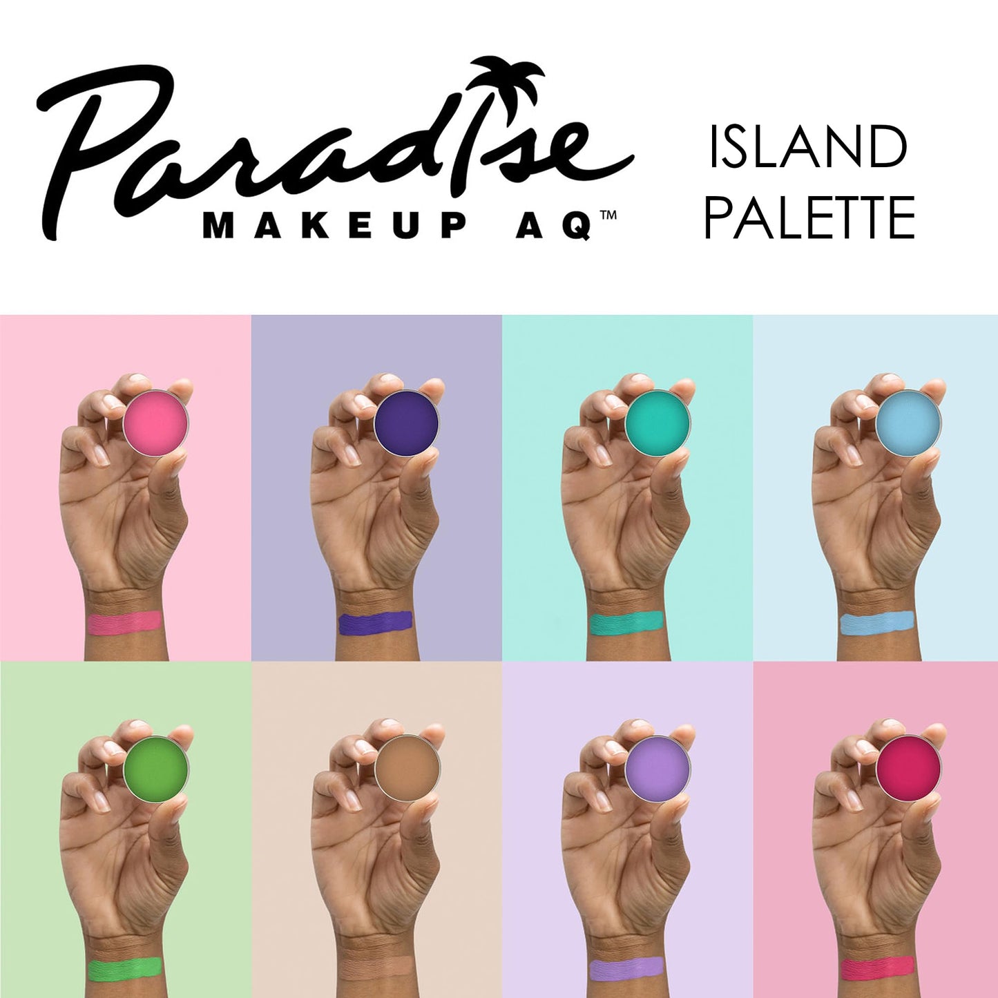 Mehron Makeup Paradise Makeup FX 8 Color Island Palette (formerly Pastel Palette) | Body Paint & Face Paint Palette | Professional & Water Activated |