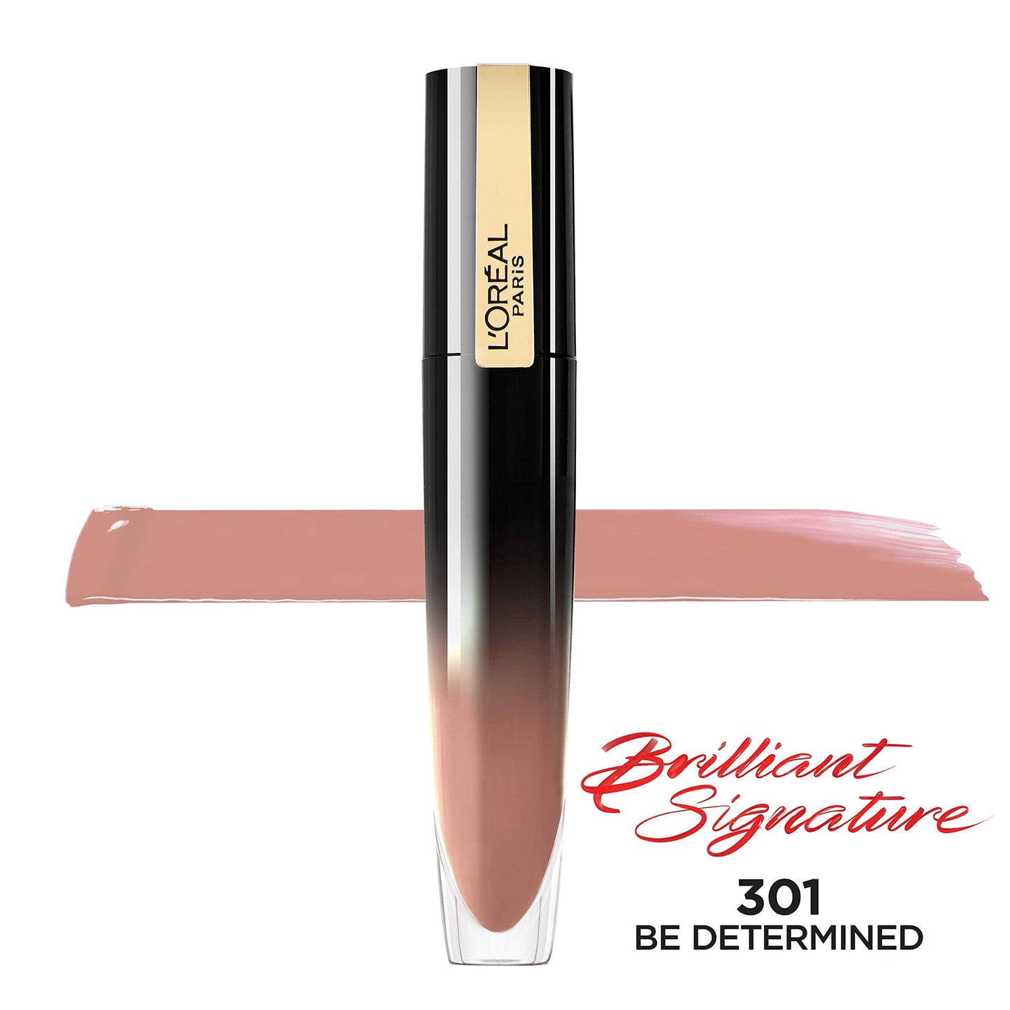 L'Oreal Paris Brilliant Signature Shiny Lip Stain Lipstick, Be Determined 0.21 Fl Oz.