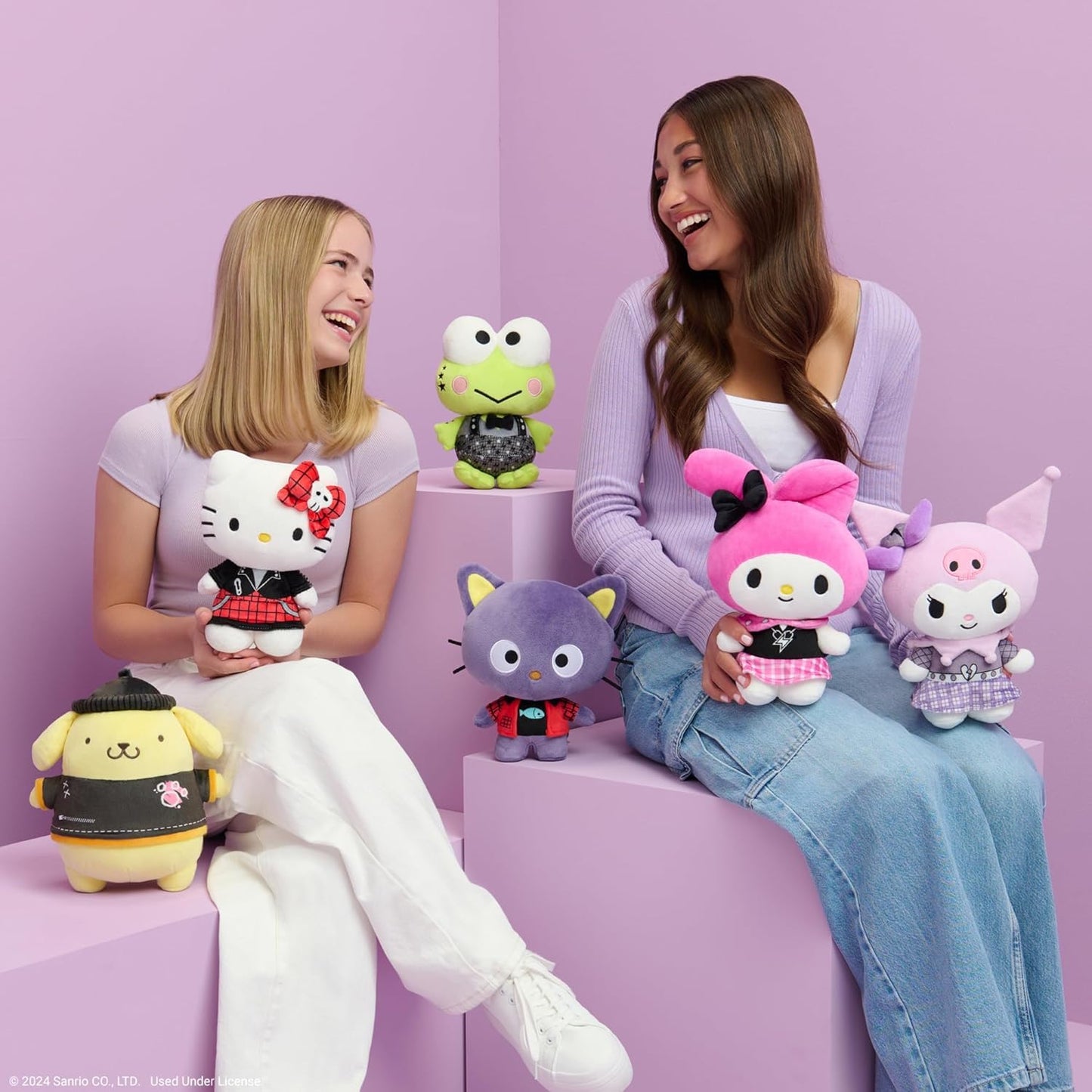 Jazwares Hello Kitty and Friends Series 2, Hello Kitty Red Punks Plush - Officially Licensed Sanrio Product from Ages 6+