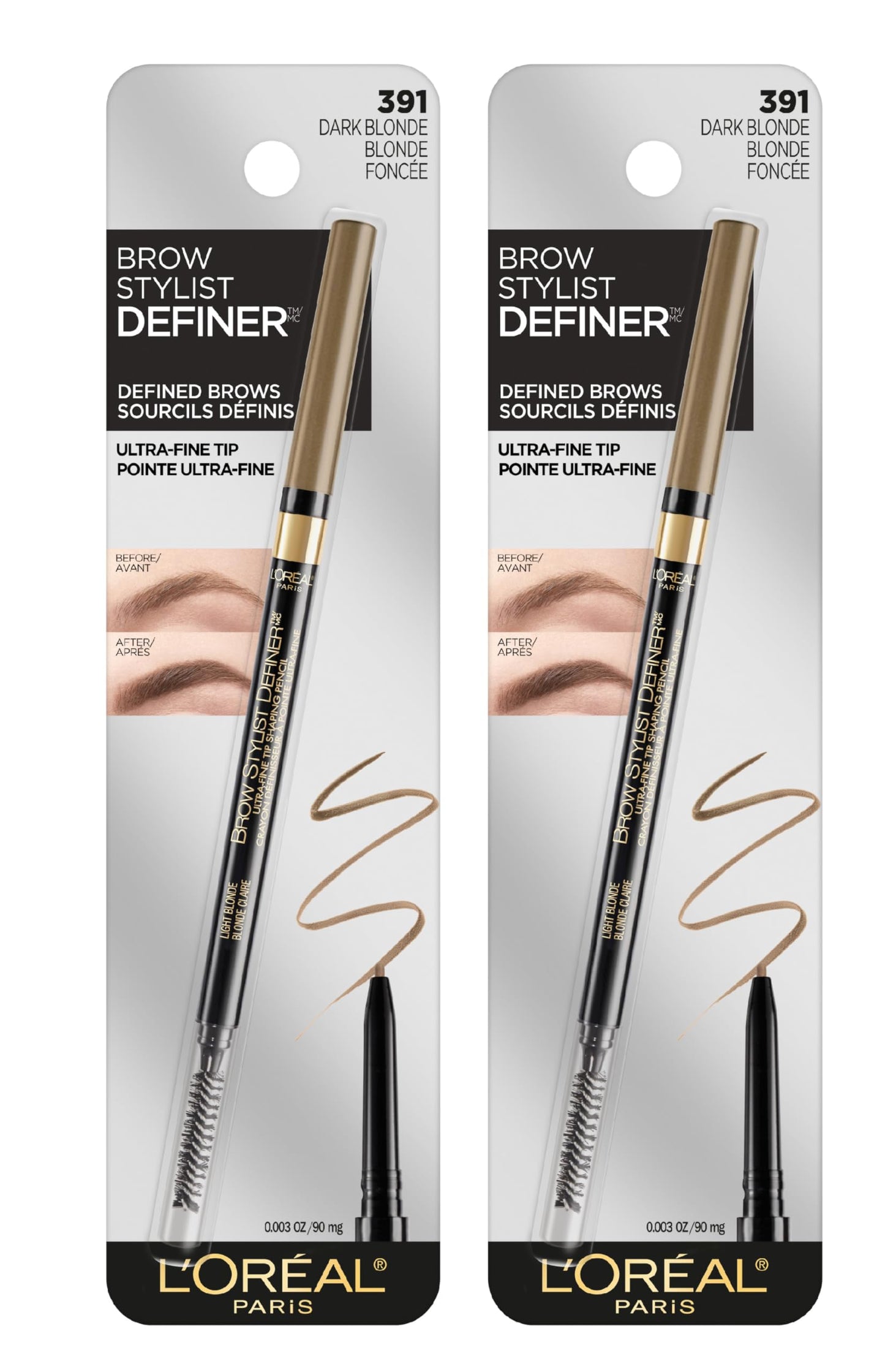 L'Oreal Paris Makeup Brow Stylist Definer Waterproof Eyebrow Pencil, Ultra-Fine Mechanical Pencil, Draws Tiny Brow Hairs and Fills in Sparse Areas