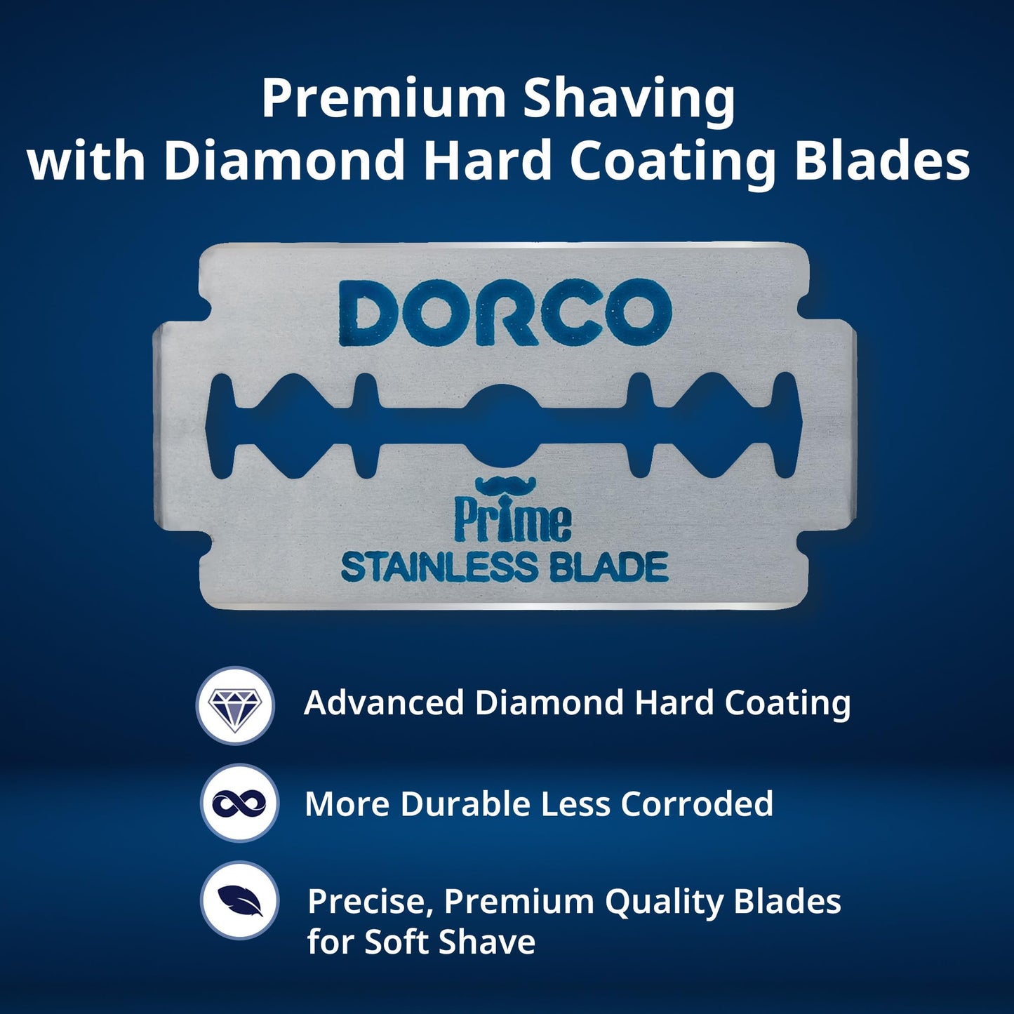 Dorco STP301 Prime Platinum Extra Double Edge Razor Blades 200 Count, Premium Stainless Steel Shaving Blades, Super Sharp for Smooth, Precise Shave Beauty and Personal Care DORCO