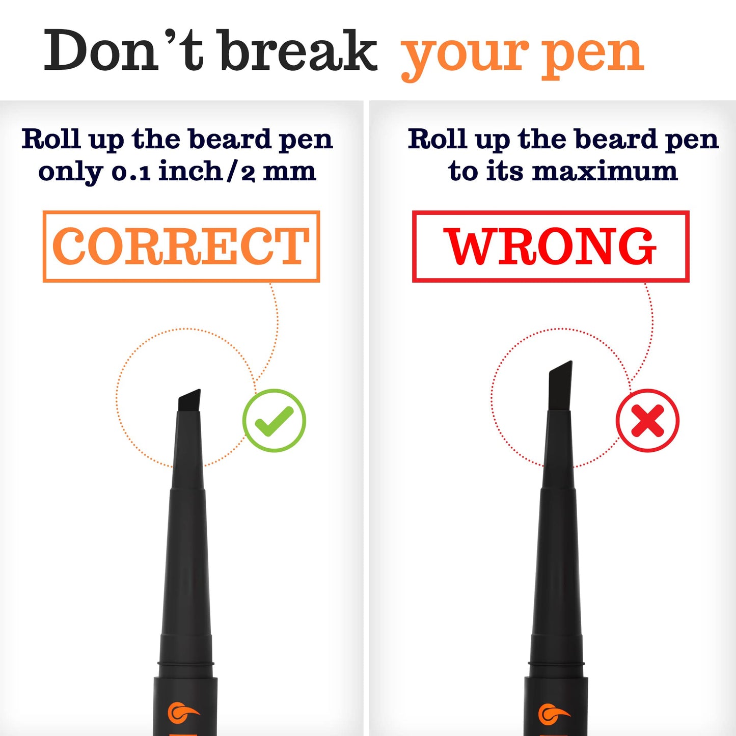 Beard Pen Filler for Men - Barber Styling Grooming Pencil - Waterproof, Sweat Proof, Long Lasting Solution with Natural Finish - Cover Beard and Scalp