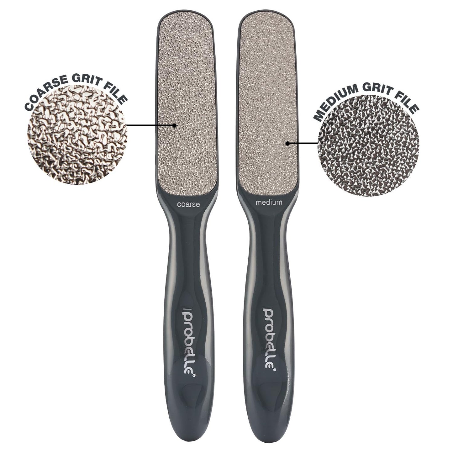 Probelle Double Sided Multidirectional Nickel Foot File Callus Remover - Immediately Reduces calluses and Corns to Powder for Instant Results, Safe