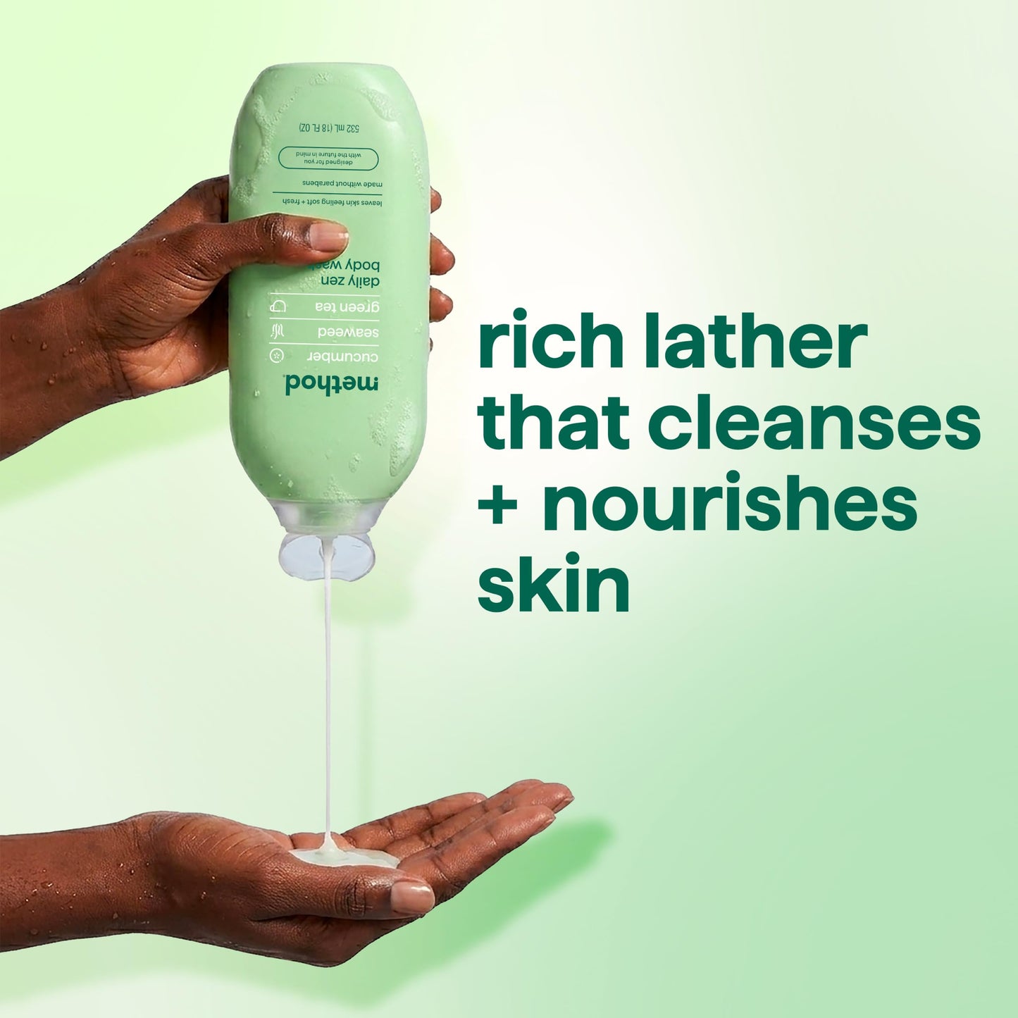 method Body Wash, Daily Zen - Leaves Skin Feeling Soft & Moisturized, Made Without Parabens, Notes of Cucumber, Seaweed & Green Tea, 18 fl oz - 6 pack Beauty and Personal Care Method