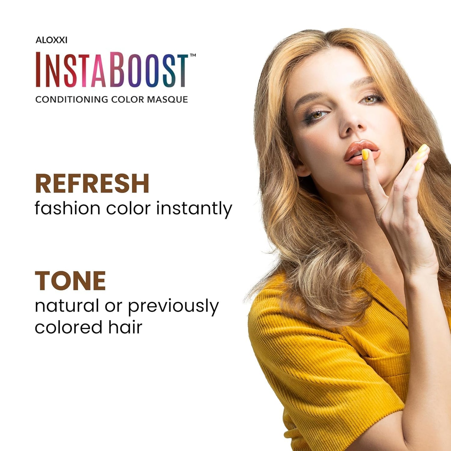ALOXXI InstaBoost Conditioning Color Mask in Golden Heiress, Deposits Brown Color and Deeply Conditions Hair, 6.8 Fl Oz