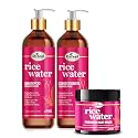 Difeel Rice Water Hair Care 3PC Shampoo & Conditioner & Hair Mask Set - Includes 33.8oz Shampoo, 33.8oz Conditioner, 12oz Hair Mask