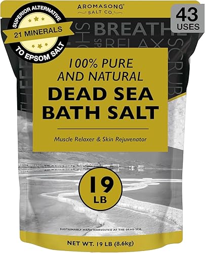 Aromasong Dead Sea Salt - Spa Bath Salt - 19 Lbs Fine Grain Bulk - 100% Pure - Better Absorbing Than Epsom Salt - Soak for Women & Men for Skin Issues