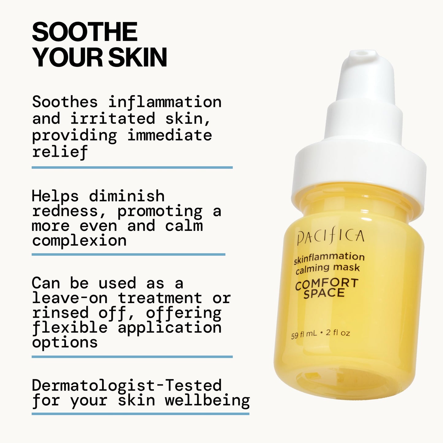 Pacifica Comfort Space Calming Face Mask for Sensitive Skin, Redness Relief Hydrating Facial Mask with Azelaic Acid & Turmeric, Soothes Irritation