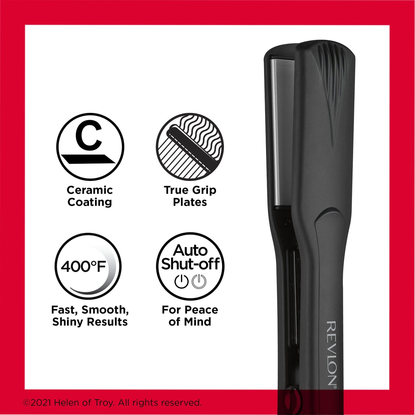 Revlon Smooth and Straight Ceramic Flat Iron | Fast Results, Smooth Styles,1.5 Inch (Pack of 1)