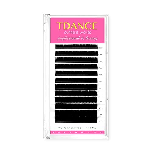 TDANCE Lash Extension Matte Black Eyelash Extension C CC D DD J B L Curl Volume & Classic Lash Extensions 0.03-0.18mm Thickness Professional Salon