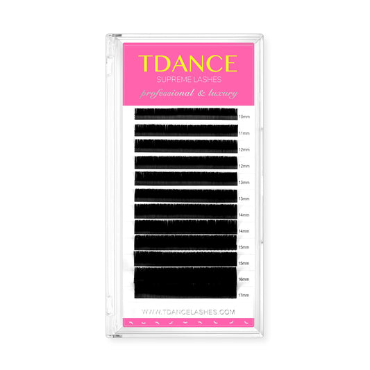 TDANCE Lash Extension Matte Black Eyelash Extension C CC D DD J B L Curl Volume & Classic Lash Extensions 0.03-0.18mm Thickness Professional Salon