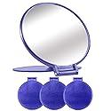 MOMIRA Compact Mirror Bulk Round Makeup Mirror for Purse, Set of 3, 2.6" L x 2.37" W (Blue)