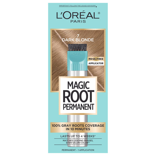 L’Oreal Paris Magic Root Rescue 10 Minute Root Hair Coloring Kit, Permanent Hair Color with Quick Precision Applicator, 100 percent Gray Coverage, 7