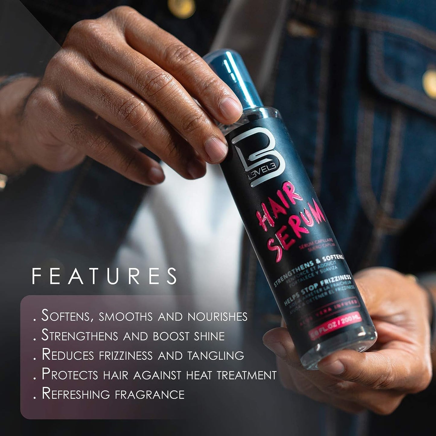 L3 Level 3 Hair Serum - Repairs your Damaged Hair - Softens and Smoothing - Level Three Hair Smoothing Serum
