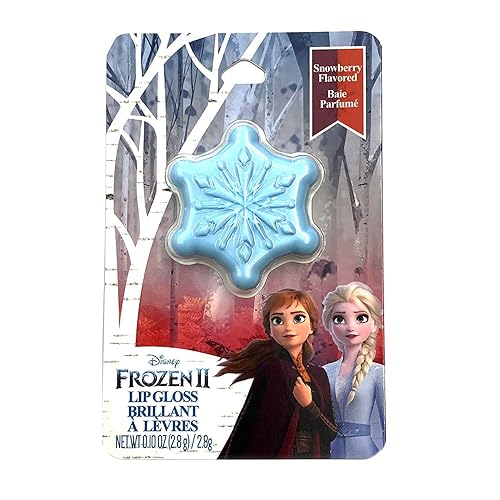 Taste Beauty (1) Disney Frozen II Lip Gloss - Snowberry Flavored - Light Blue Snowflake Shaped Flip Open Container - Net Wt. 0.1