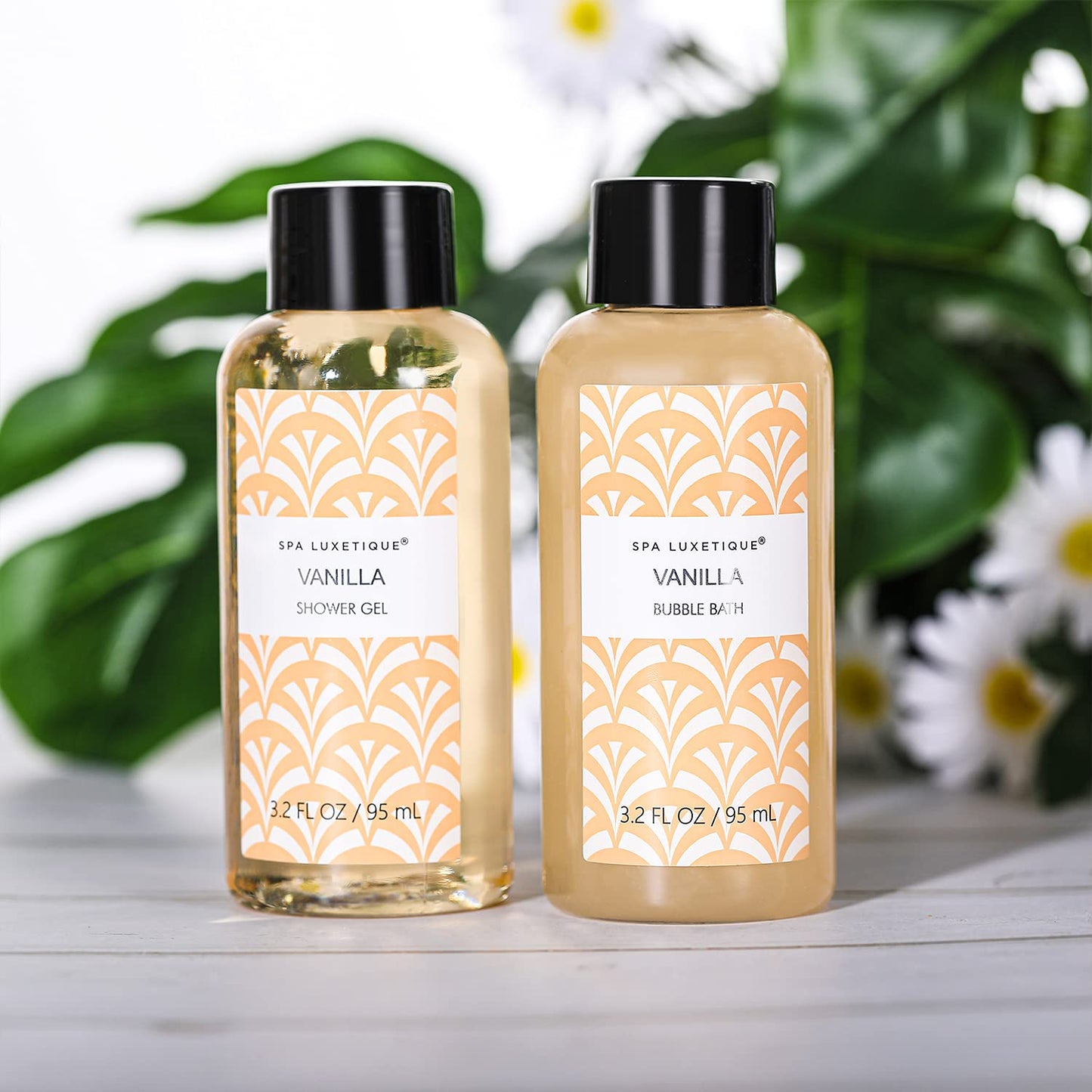 Spa Luxetique Spa Gifts for Women 6pc Vanilla Bath Sets Women Gift With Body Lotion, Shower Gel, Bubble Bath, Hand Cream, Bath and Body Gifts Set