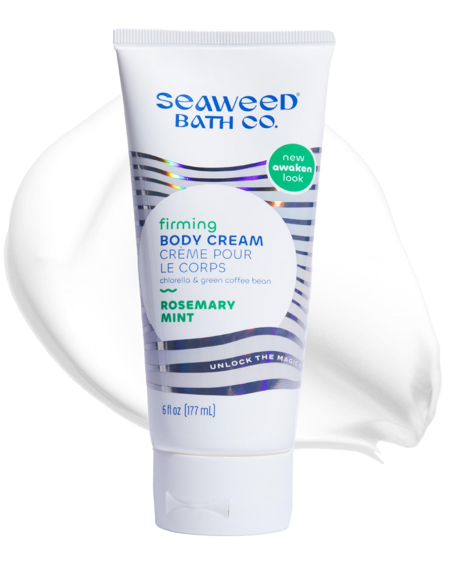 Seaweed Bath Co. Firming Body Cream - Rosemary Mint | Hydrating Hand & Body Lotion with Hyaluronic Acid | Toning Skin Moisturizer For Dry Skin | 6 oz