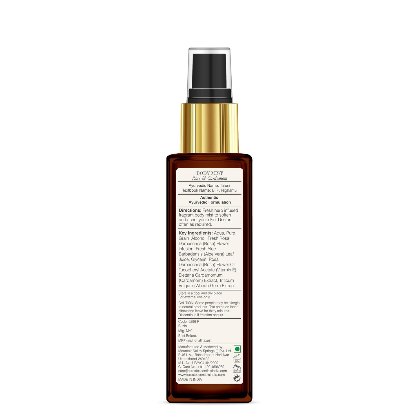 Forest Essentials Rose and Cardamom Body Mist, 100ml