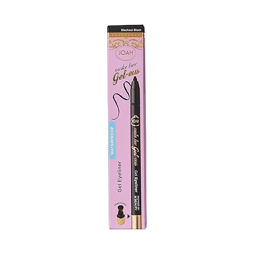 JOAH Smooth Gel Eyeliner Pencil 0.02 oz - Waterproof, Smudge-Proof Long-Lasting Eye Liner with Built-In Sharpener, Silky Glide Gel Formula for Precise