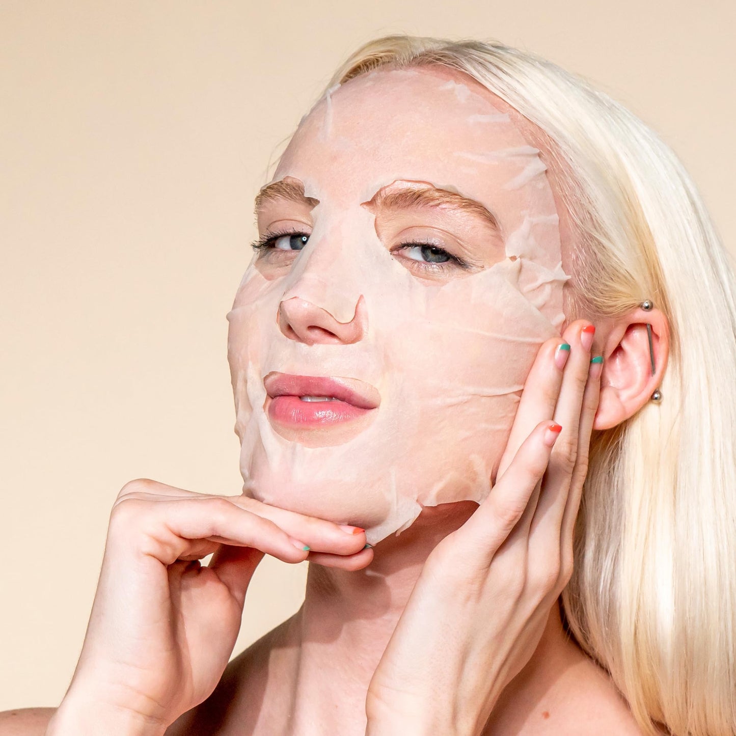 Pacifica Sheet Face Mask - Glow Baby Brightening Facial Mask w/Vitamin C, Aloe & Kelp - Cooling Mask for Dark Spots & Fine Lines - Clean Beauty Vegan