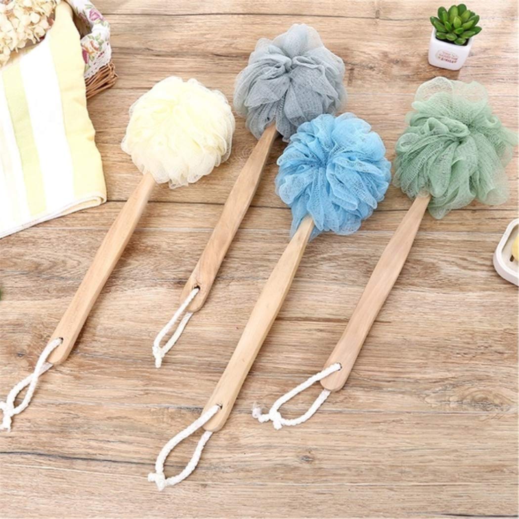 YingRen Exfoliating Body Brush - Blue, Long Handle, Soft Mesh Back, Wooden Handle - Exfoliates Dead Skin, Stimulates Lymphatic System, Reduces Beauty and Personal Care YingRen