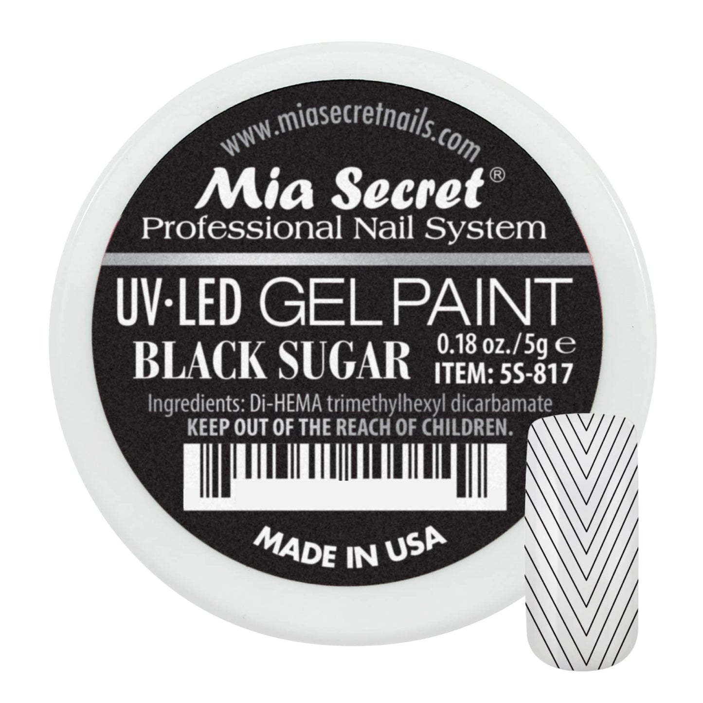 Mia Secret Professional Nail System UV/LED Gel Paint - 5 grams (Black Sugar) Beauty & Personal Care Mia Secret