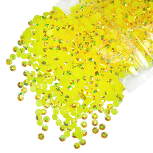 qiipii 3000PCS 4mm Lemon Yellow AB Resin Rhinestones for Crafting Citrine AB Flatback Jelly Stones Bulk SS16 Non-Hotfix Diamonds Gems Charms for Nails Beauty and Personal Care qiipii Default Title