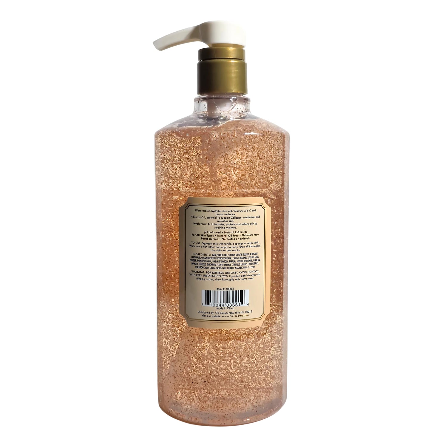 RIVER & ROWE Hibiscus & Watermelon Exfoliating Body Wash - Hydrating Daily Cleanser with Hyaluronic Acid for a Fresh & Comforting Skin Experience