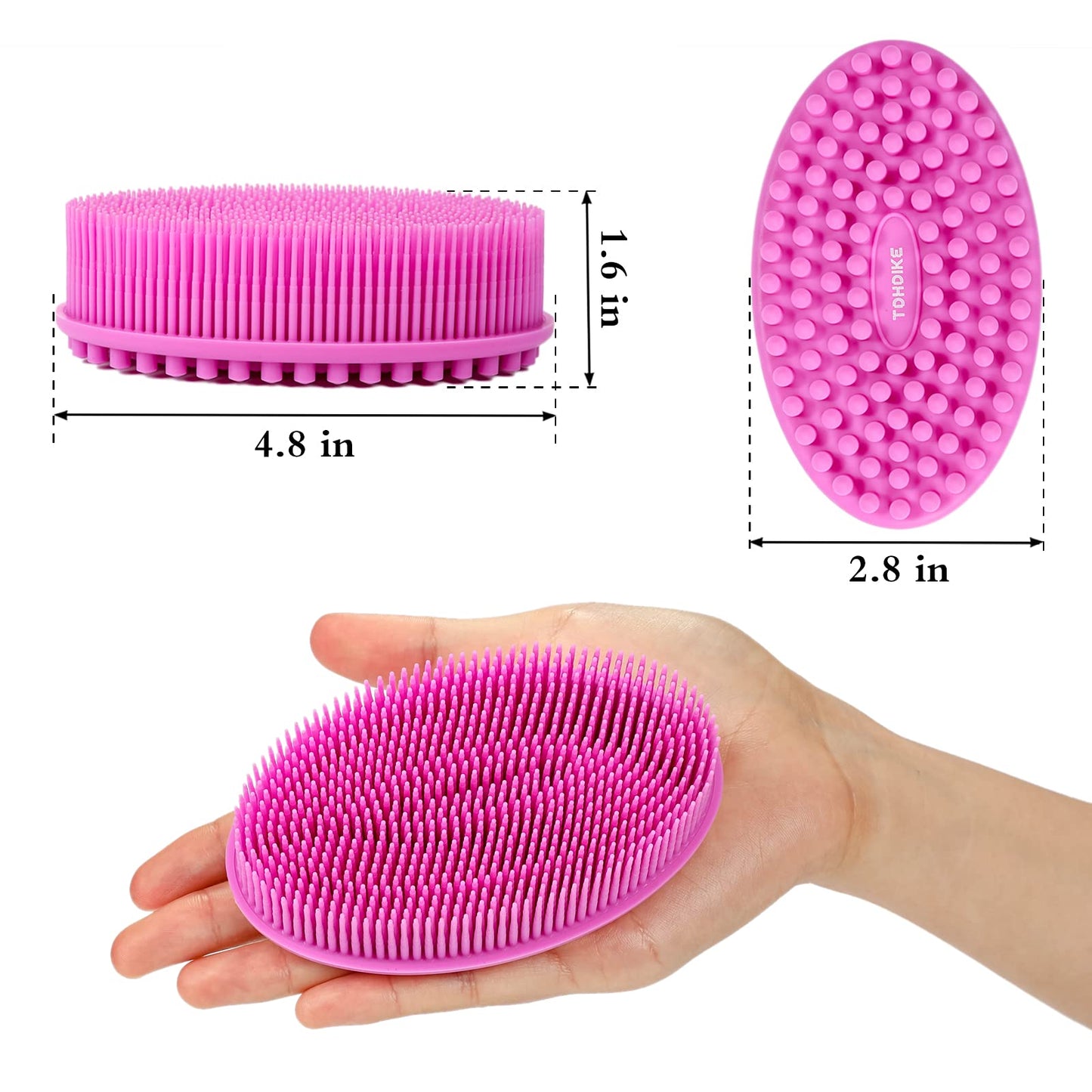TDHDIKE Silicone Body Scrubber Loofah - Set of 3 Soft Exfoliating Body Bath Shower Scrubber Loofsh Brush for Sensitive Kids Women Men All Kinds