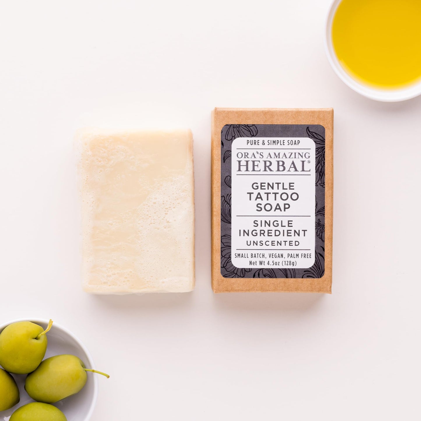 Tattoo Soap, Unscented, Made in the USA, Ora’s Amazing Herbal Beauty & Personal Care Ora's Amazing Herbal
