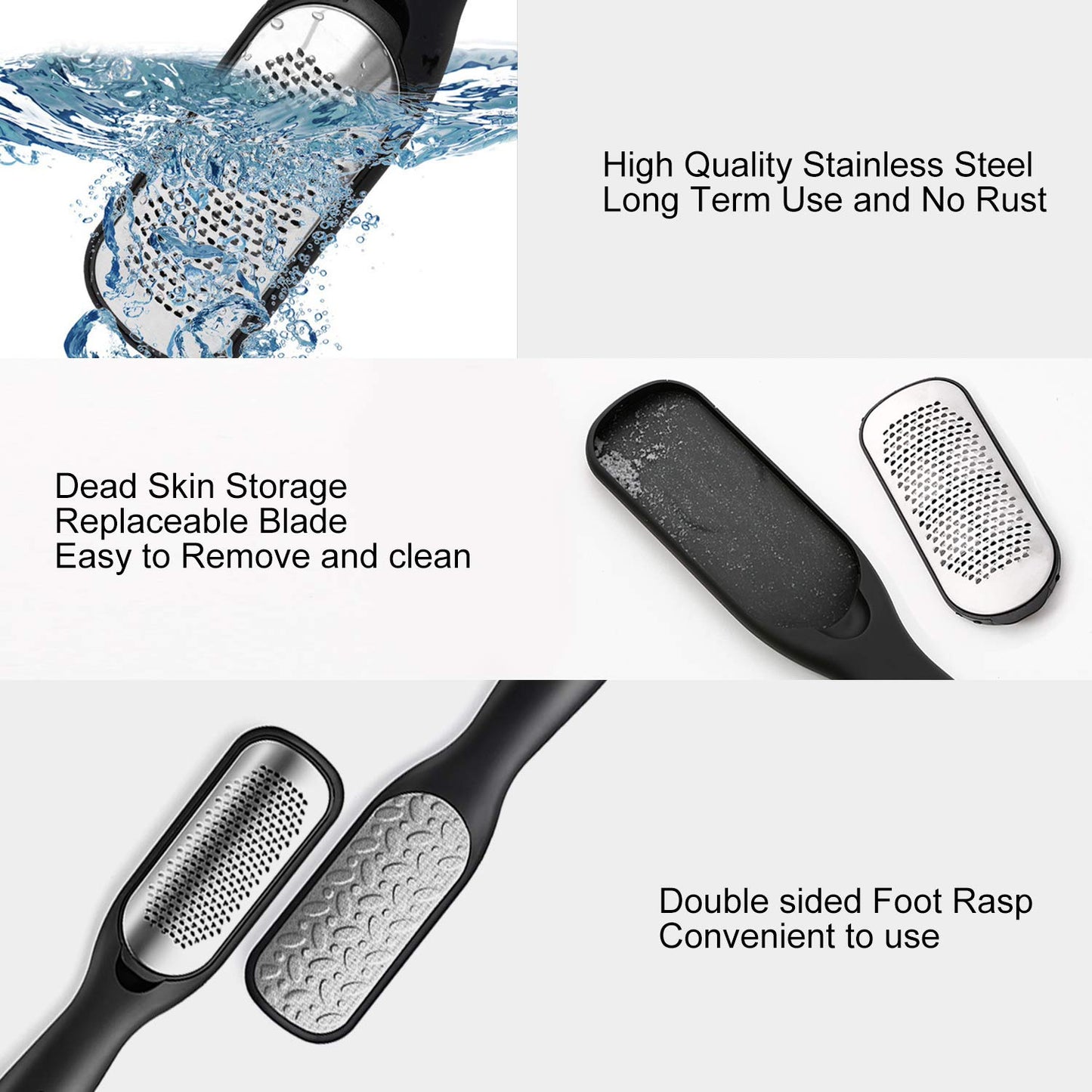 Foot File Callus Remover,Colossal Foot Rasp and Professional Foot Scrubber Pedicure Kit to Remove Hard Skin for Wet and Dry Feet,Surgical Grade