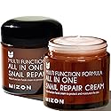 MIZON All-in-One Snail Repair Cream Korean Face Moisturizer with Snail Mucin 12 Natural Extracts Hydrating Nourishing Cream for Fine Lines Wrinkles