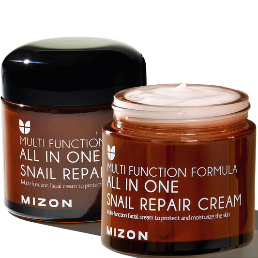 MIZON All-in-One Snail Repair Cream Korean Face Moisturizer with Snail Mucin 12 Natural Extracts Hydrating Nourishing Cream for Fine Lines Wrinkles