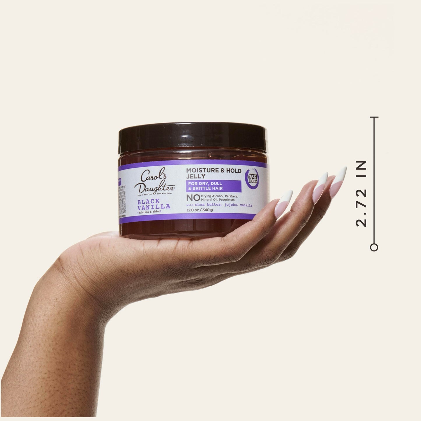 Carol's Daughter Black Vanilla Moisture and Hold Jelly, Hair Gel For Dry Hair with Shea Butter, Jojoba and Vanilla, 12 Fl Oz